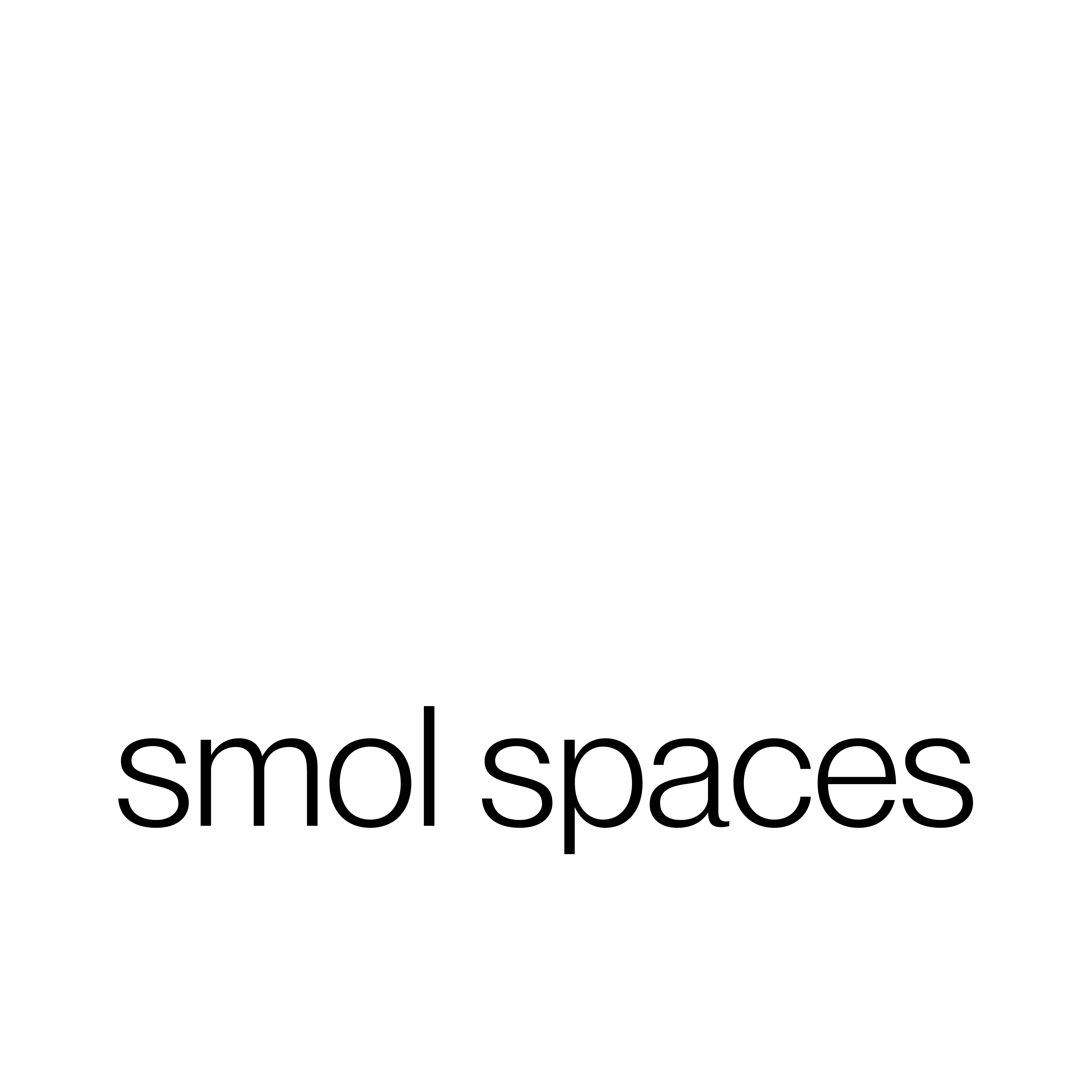 white background, black text reads smol spaces